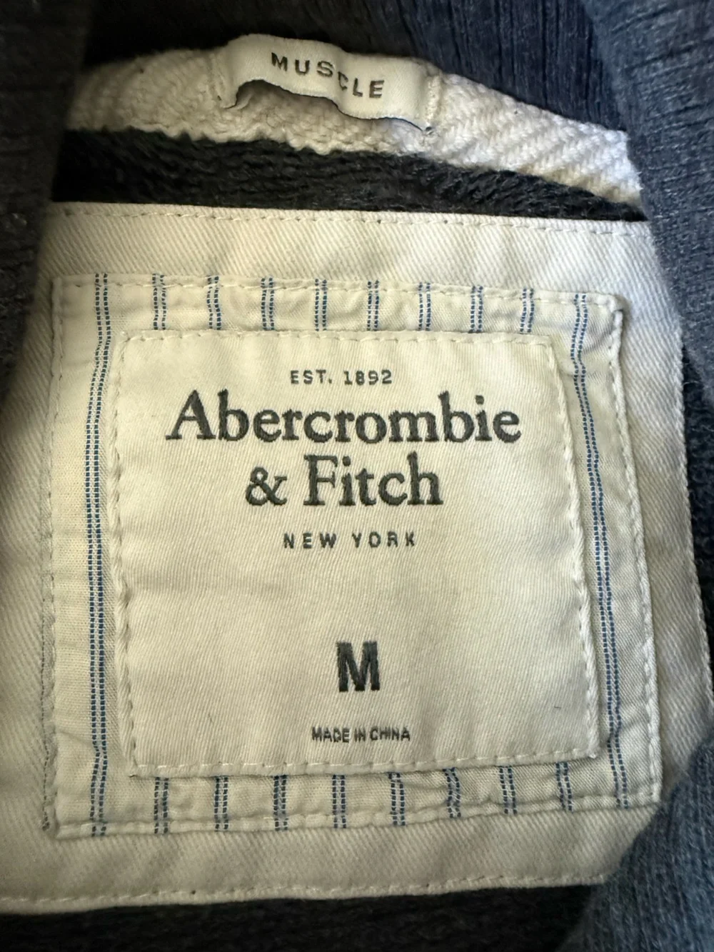 Abercrombie & Fitch Muscle Fit Shawl Collar Sweater Charcoal Gray Mens M
